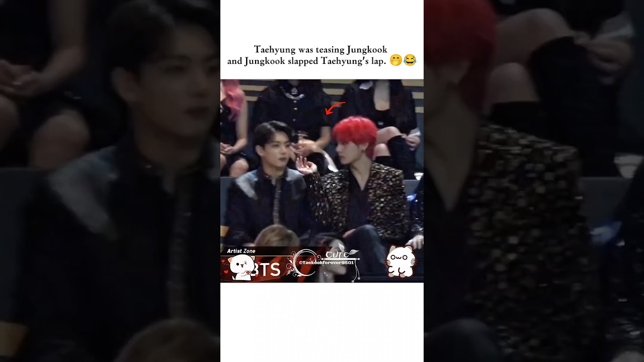 Taehyung was teasing Jungkook and Jungkook slapped Taehyung's lap#shorts #taekook