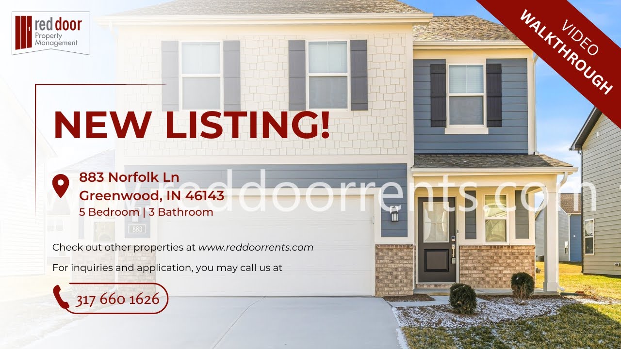 New Listing!!! 883 Norfolk Ln Greenwood, IN 46143