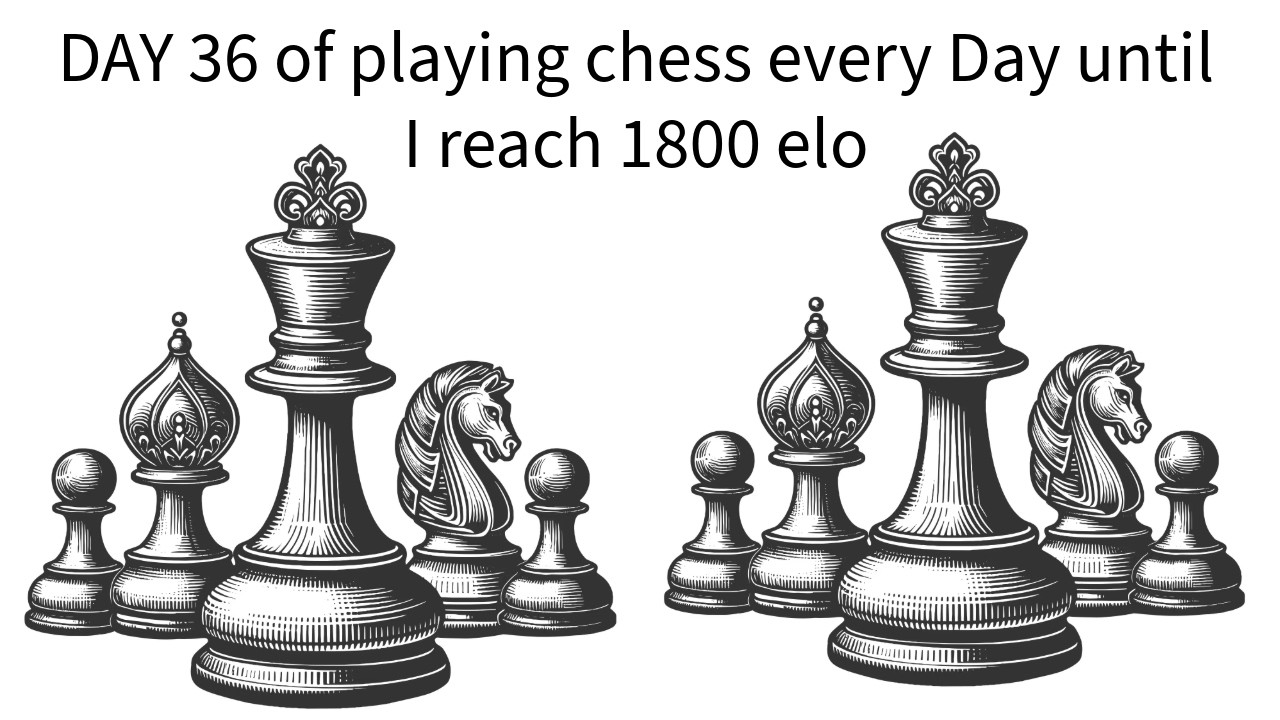 DAY 36 of playing chess every day until I reach 1800 elo
