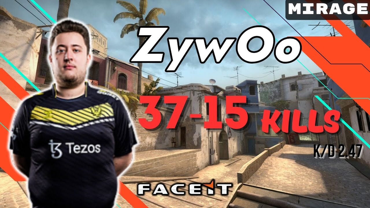 CSGO POV ZywOo (37-15) Mirage 𝙒𝙞𝙣 (16-14) / Faceit 02.09.2023