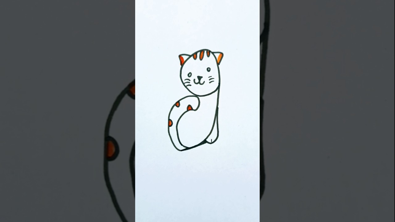 cat drawing from 9 number easy  #easydrawing #cat #catdrawing #vita #trending #shorts #art