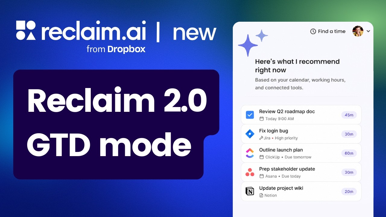 'Getting Things Done' with Reclaim 2.0 ✅ | GTD demo (private beta)
