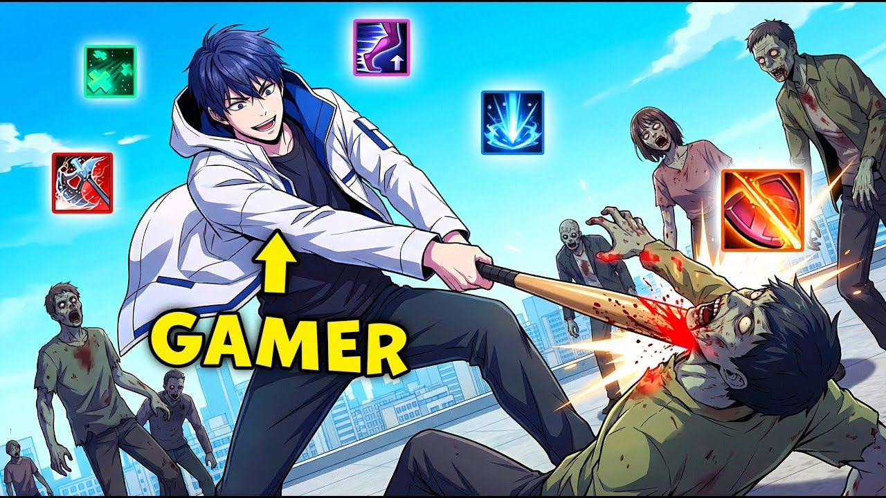 Zombie Apocalypse, But He Gains Skills Like A Game | @MangaKijourney