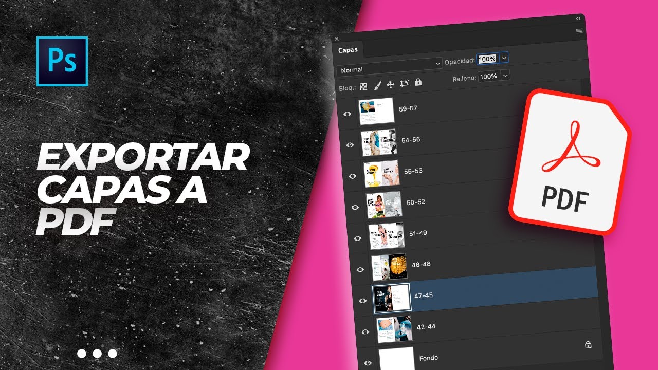 Truco para EXPORTAR varias CAPAS a PDF y ahorrar tiempo  | Photoshop Tutorial