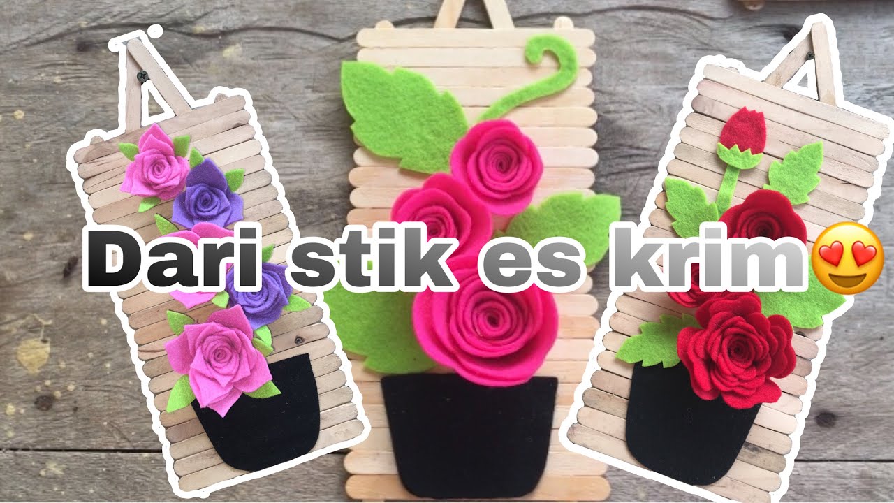 Tutorial hiasan dinding dari stik es krim dan kain flanel
