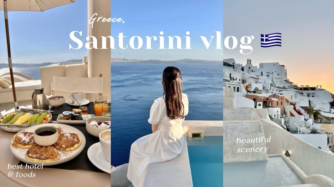 Santorini travel vlog 🇬🇷 best hotel, foods, sightseeing🐈 [Greece trip]