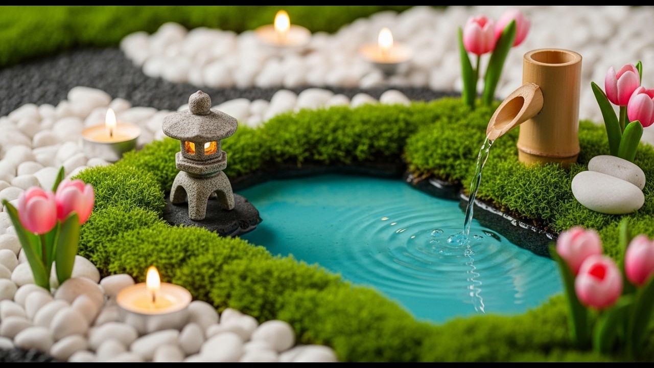 Wash Away All Stress & Anxiety | Healing Zen Garden Ambience with Flowing Water [ASMR]