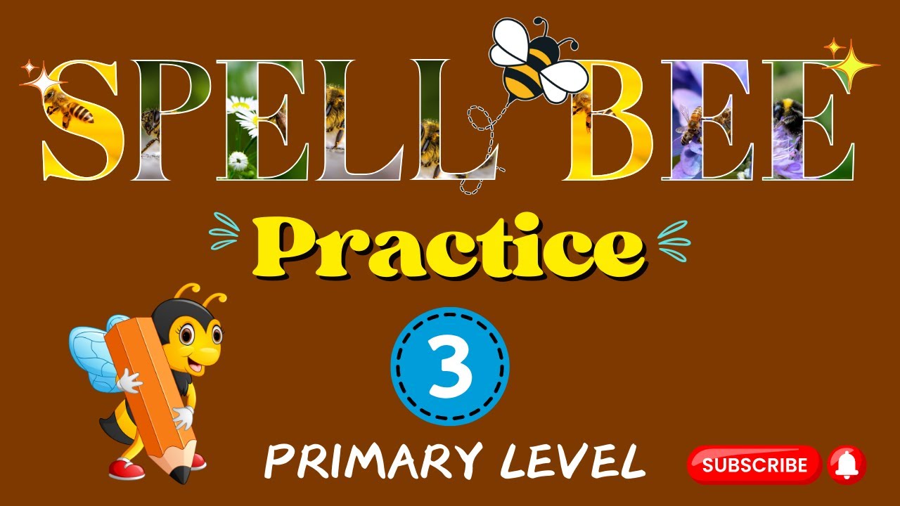 Spell Bee 🐝 Practice Words | Primary Level #3 | Spelling 🐝 Bee