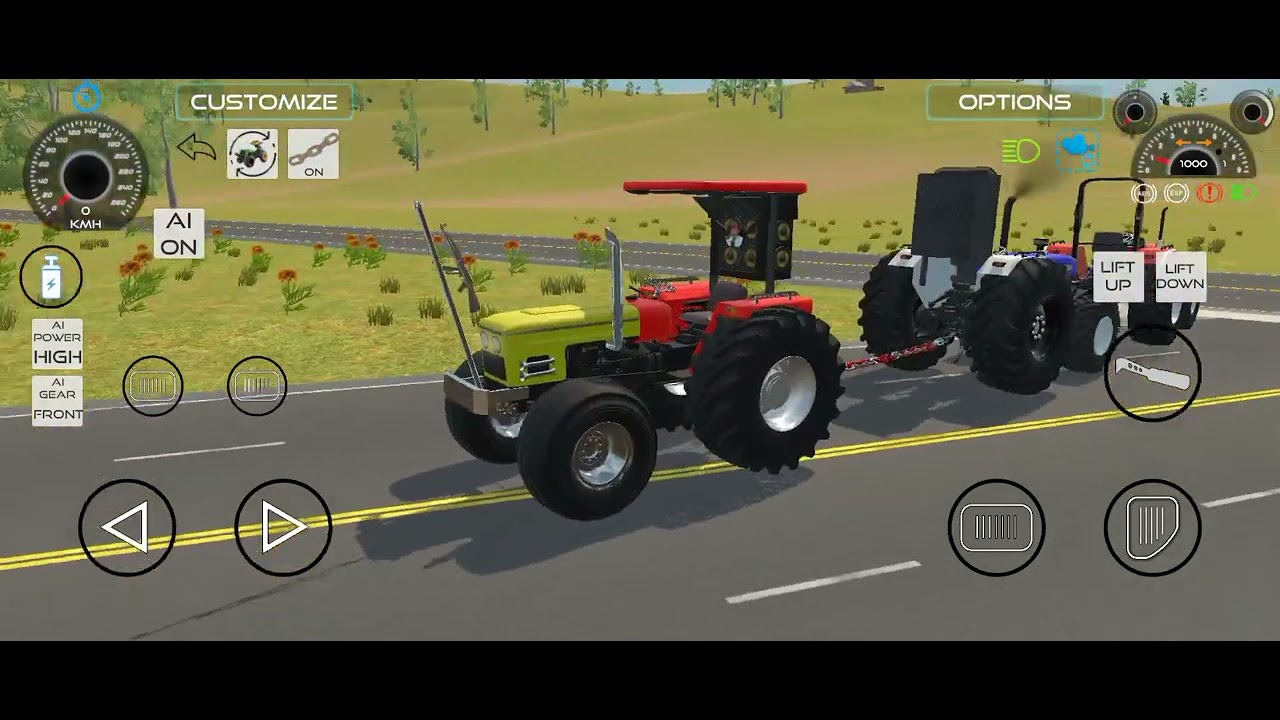 Indian vehicles HMT Se Double Tractor ke sath kiya Tochan, #indiangaming #indianvehicles #games