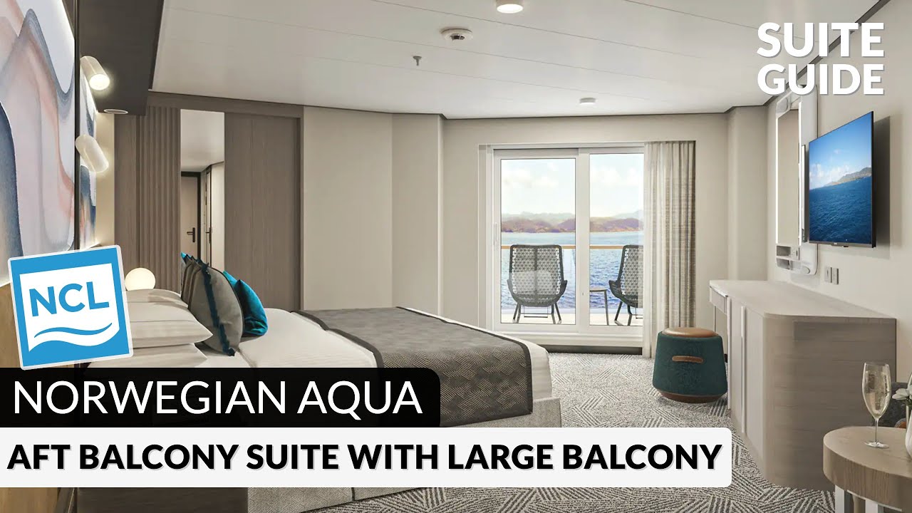 Norwegian Aqua | Aft-Facing Suite with Large Balcony Tour & Review | 4K
