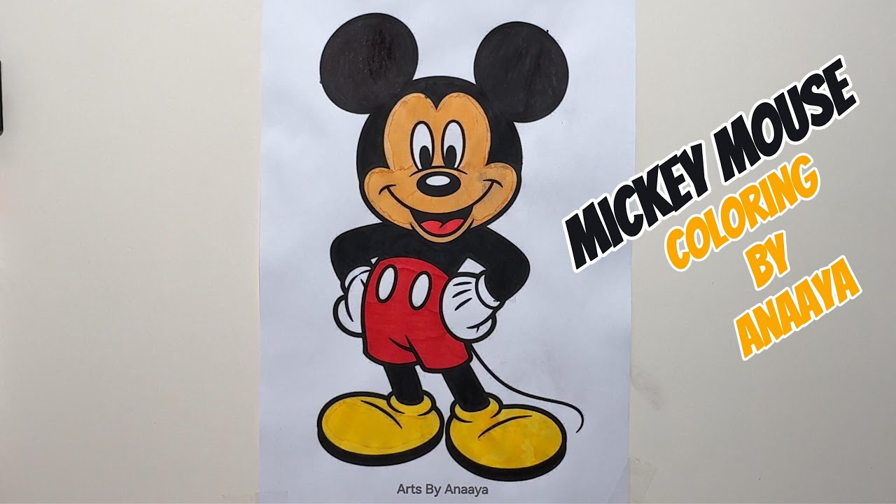 Mickey Mouse Coloring Fun 🐭🎨 | Kids Art with Anaaya