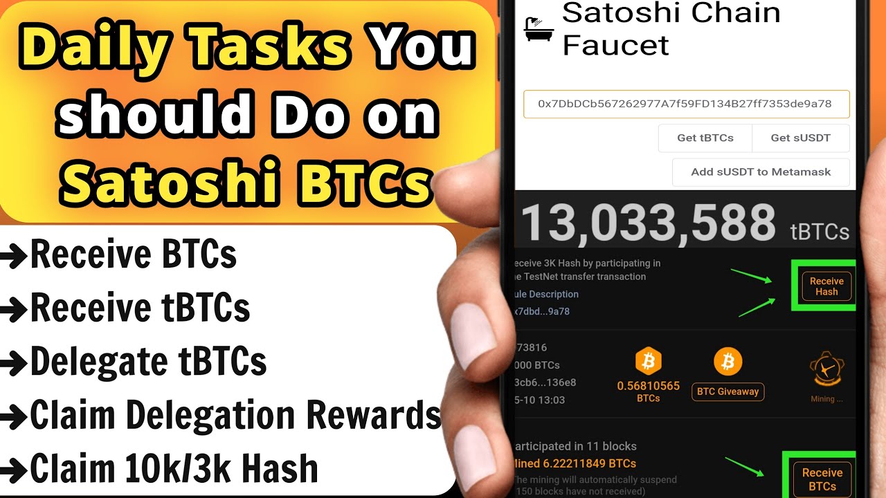 Daily Tasks to perform on Satoshi BTCs App and the Satoshi Chain Testnet -Full Tutorial