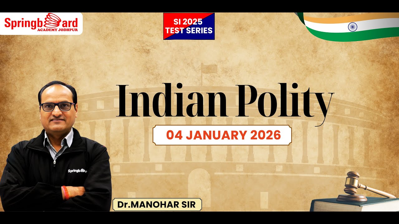 INDIAN POLITY I RAS Pre / S.I.2025 I PAPER DISCUSSION I By Dr. MANOHAR SIR I Springboard JODHPUR
