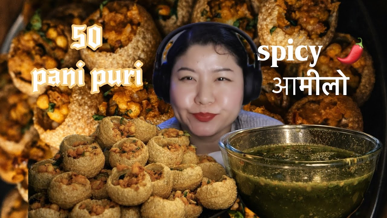 50 Пряных Пани Пури Мукбанга 🌶️🔥 | Экстремальный вызов Голгаппы | Индийская уличная еда