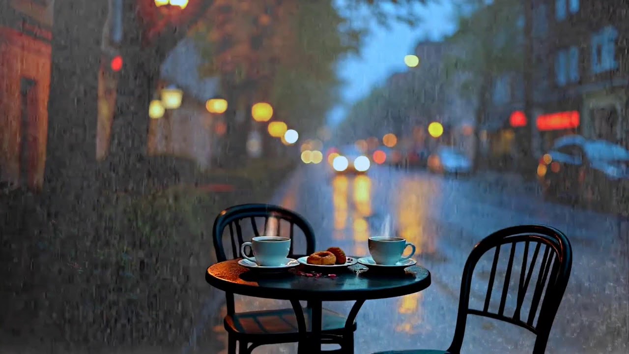 Relaxing Rain Café Sounds ☕ Gentle Piano for Focus, Relaxation & Sleep