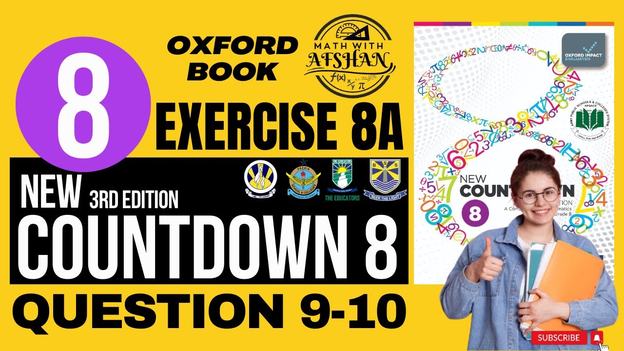 Class 8th Math Exercise 8A Question 9-10 | New countdown third edition | oxford | Math with Afshan