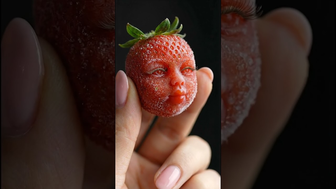 Strawberry face drinks strawberry sauce 🍓