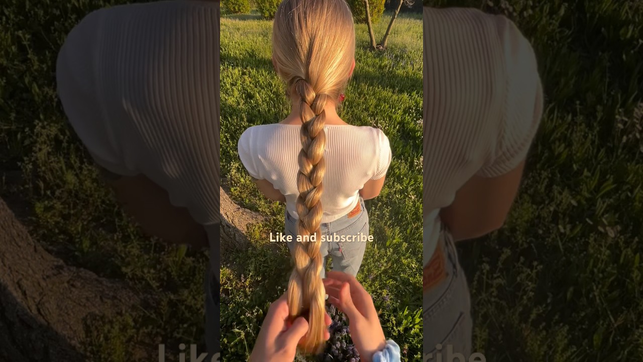 Unbraiding long blonde hair #hairtok #blonde #braid #longhair