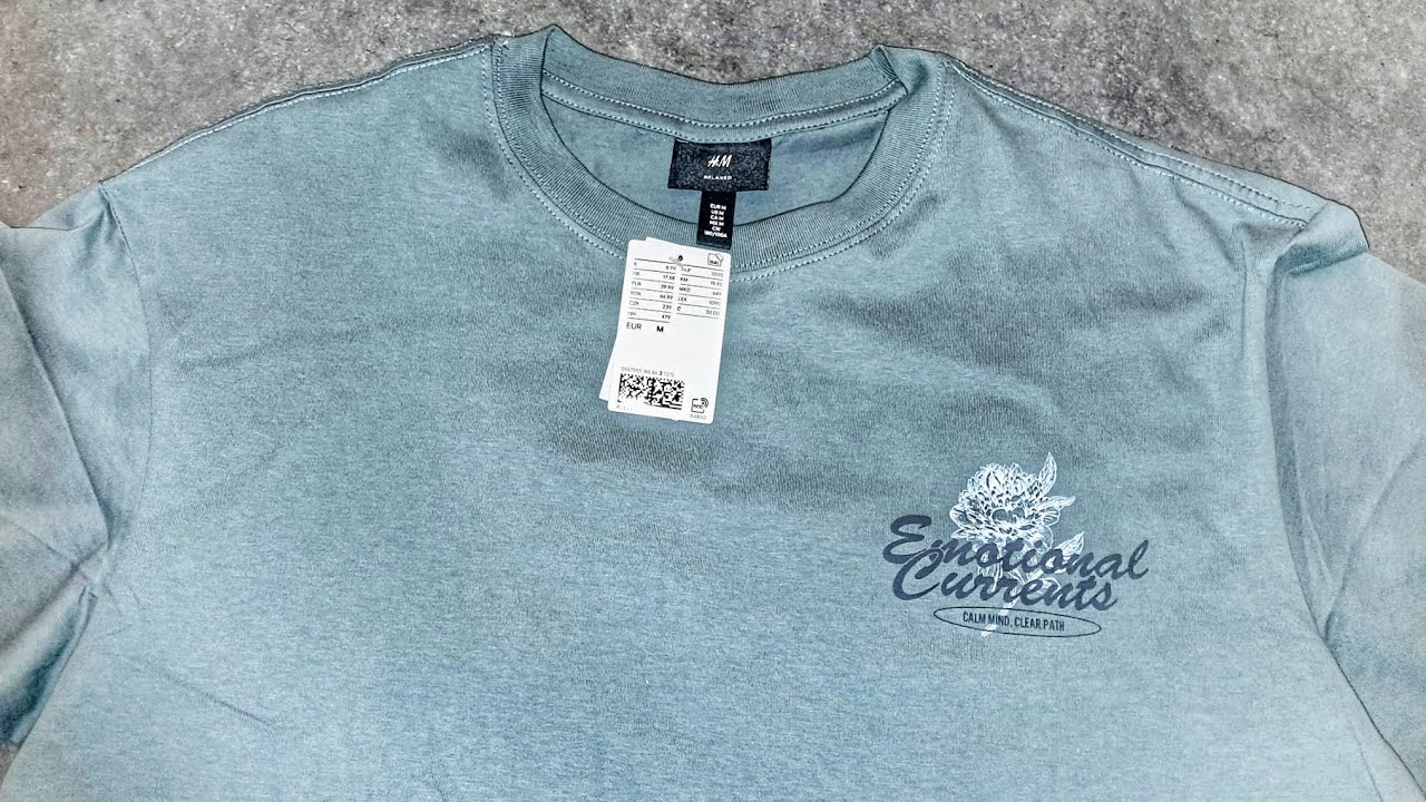 H&M KOSZULKA MĘSKA RELAXED M - 40 złotych (11.25 USD) MADE IN BANGLADESZ 