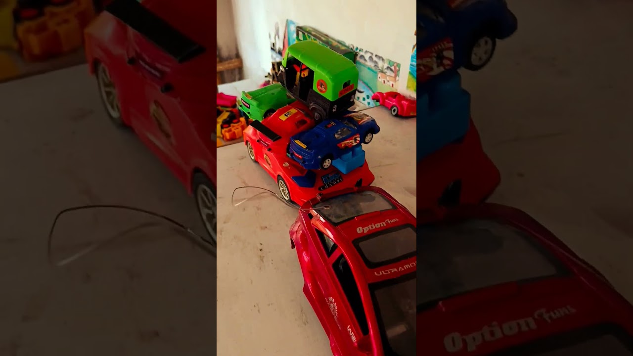 Red Car Crashes Everything 😱 | Satisfying Toy Car Destruction 