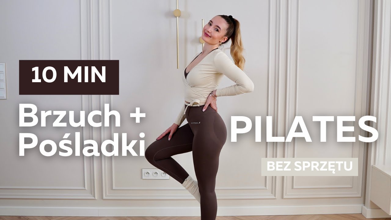 10 MIN TRENING BRZUCHA + POŚLADKÓW PILATES | Płaski Brzuch & Uniesione Pośladki | Bez Sprzętu