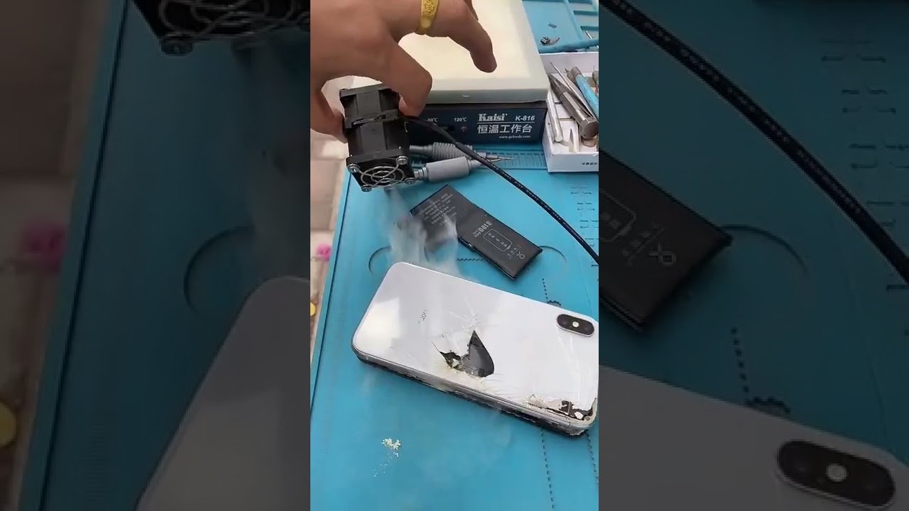 Smoking iphone X #repairfail #fails #smoke #shorts