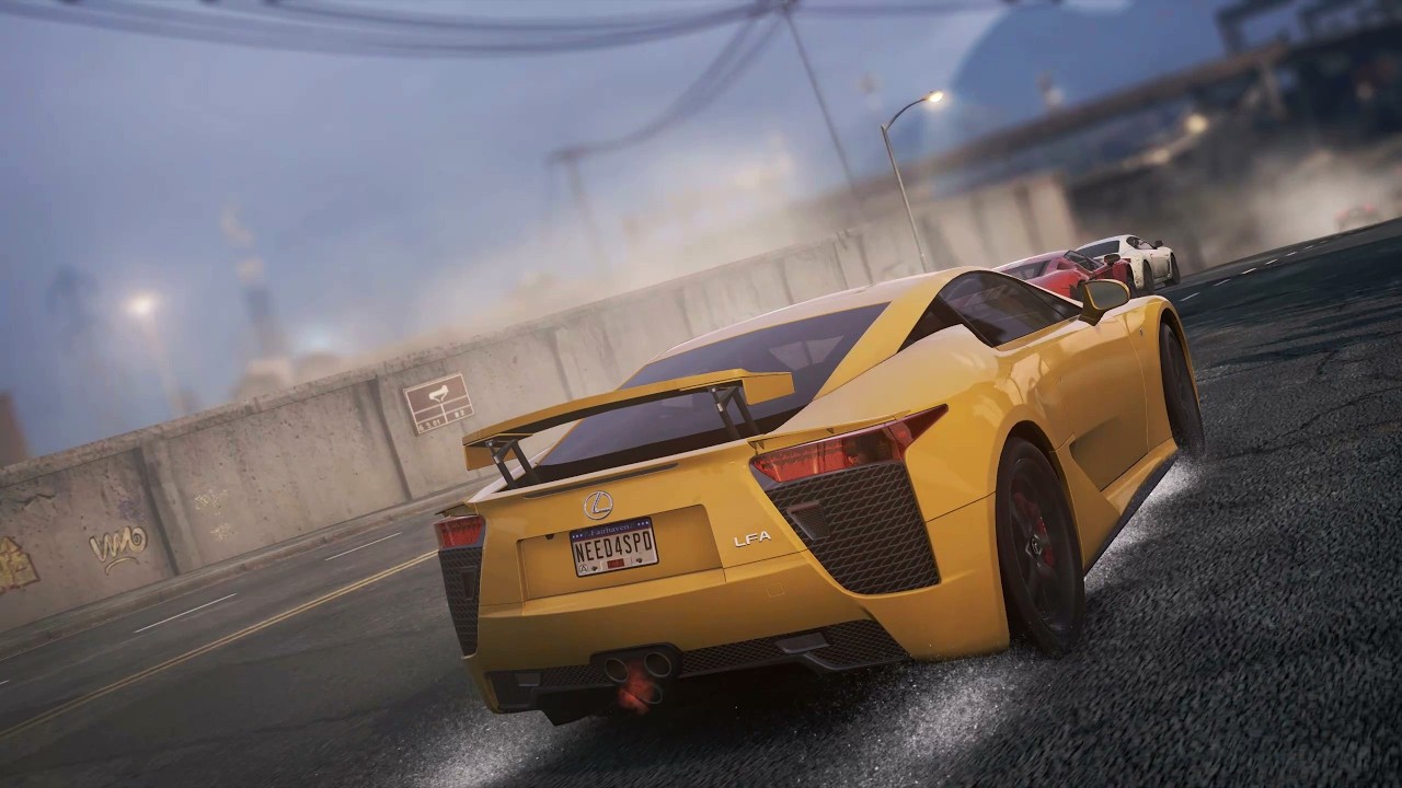 Racing Drifting And Escape By Driving The Yellow Lexus LFA In Need For Speed: Most Wanted.