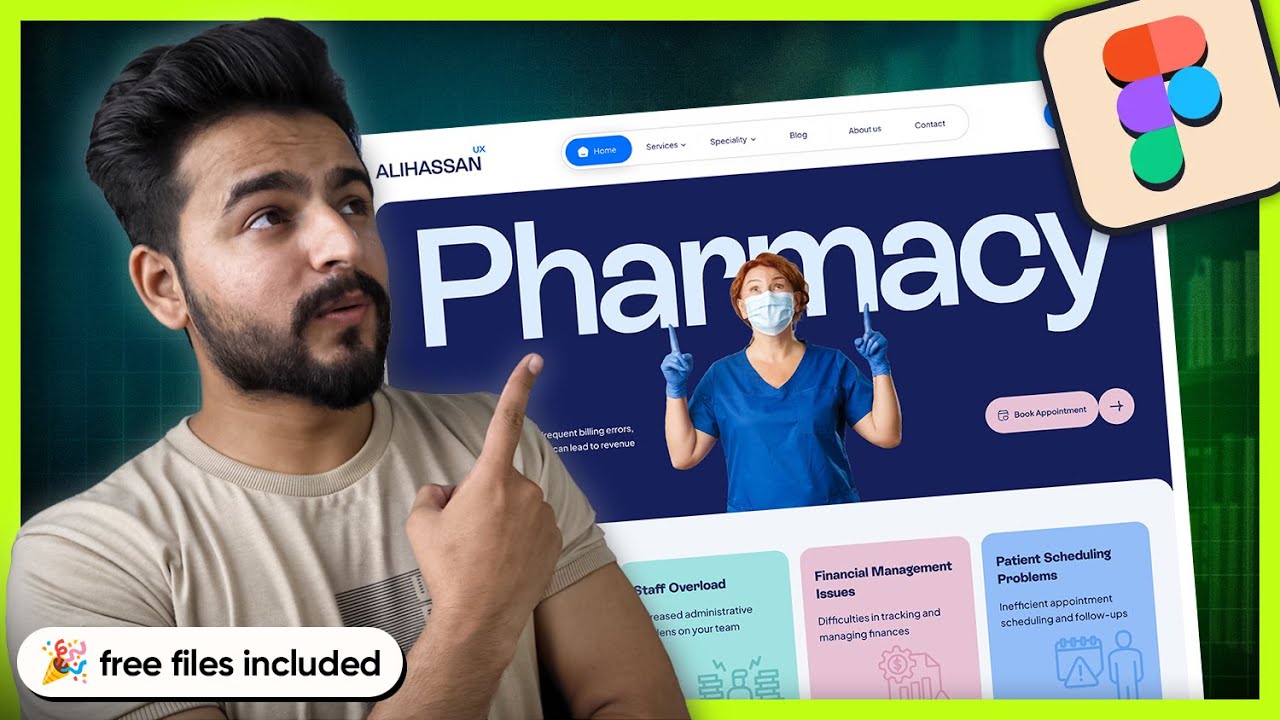 Figma Tutorial: Step-by-Step Medical Pharmacy Website Design ( + free files 🎁)