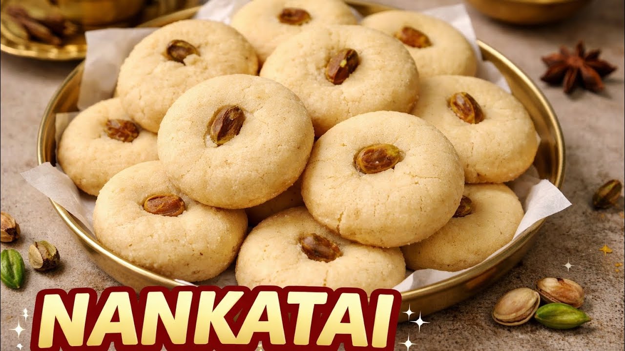  Traditional Melt-in-Mouth Nankatai | Classic Indian Bakery Style Cookies 🍪Ghee Wali Soft & Crispy 