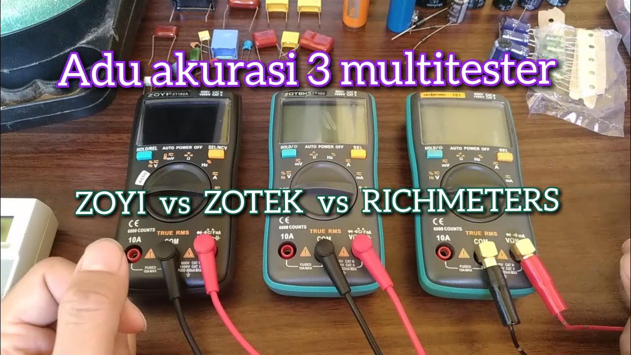 review adu akurasi ketelitian tinggi 3 multitester digital zoyi zotek richmeter 101 102 multimeter
