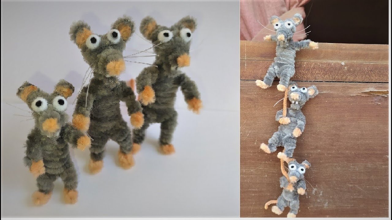 Raton elaborado con limpiapipas/pipecleaners