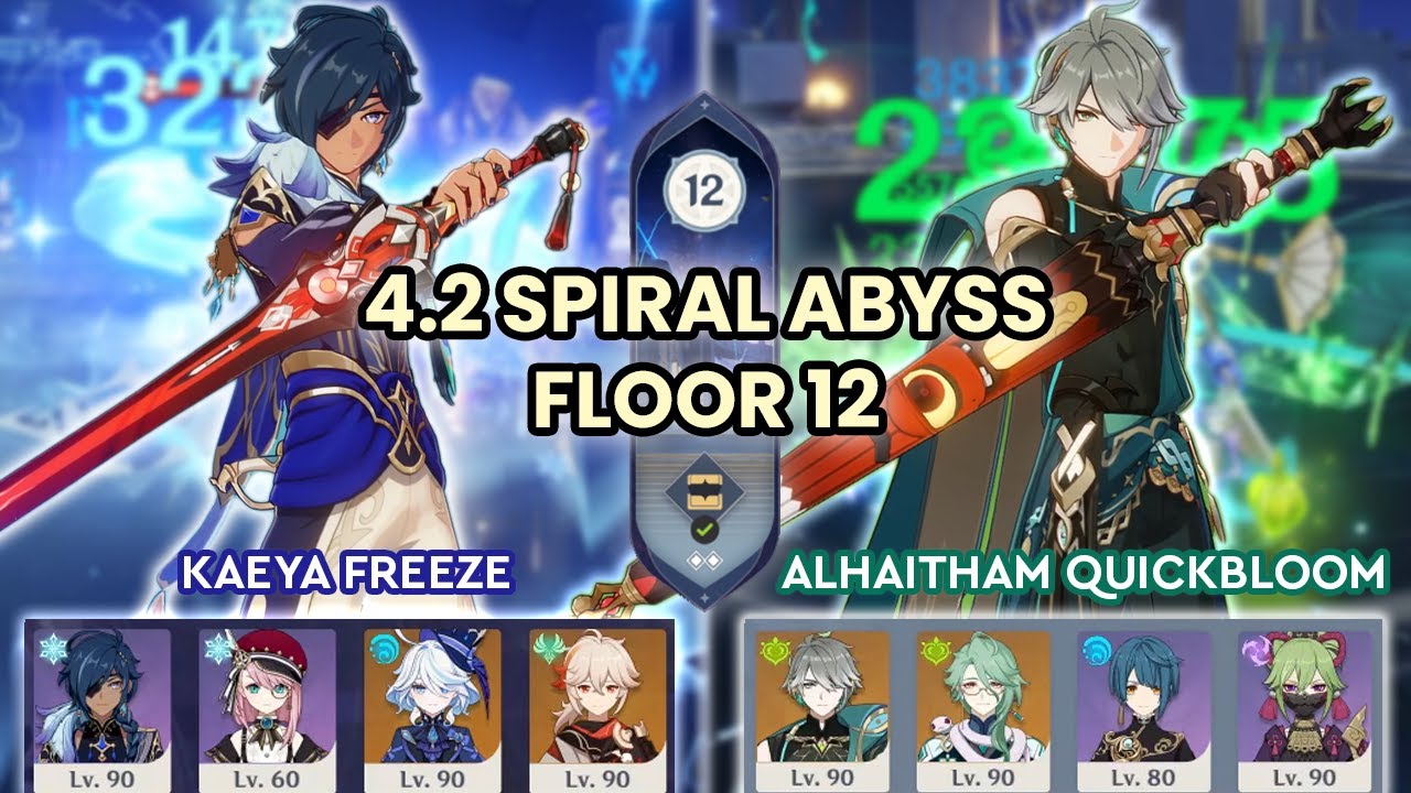 NEW 4.2 Spiral Abyss Kaeya Freeze with Furina & Alhaitham Quickbloom Floor 12  | Genshin Impact