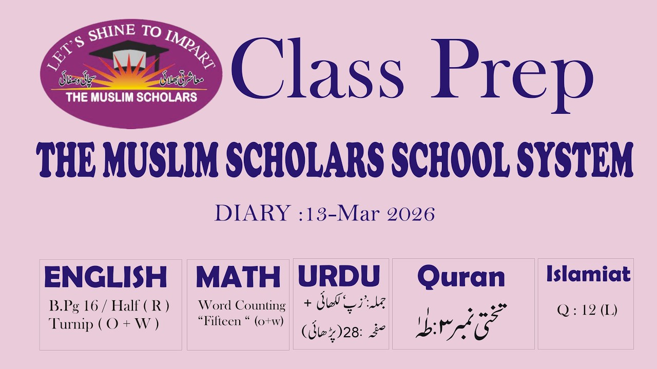 Class  Prep Online Class , 11 March 2026 , Tmsss