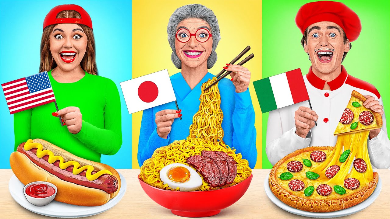 D&eacute;fi De Cuisine Moi vs Grand-M&egrave;re | Nourriture De Diff&eacute;rents Pays par Multi DO Challenge