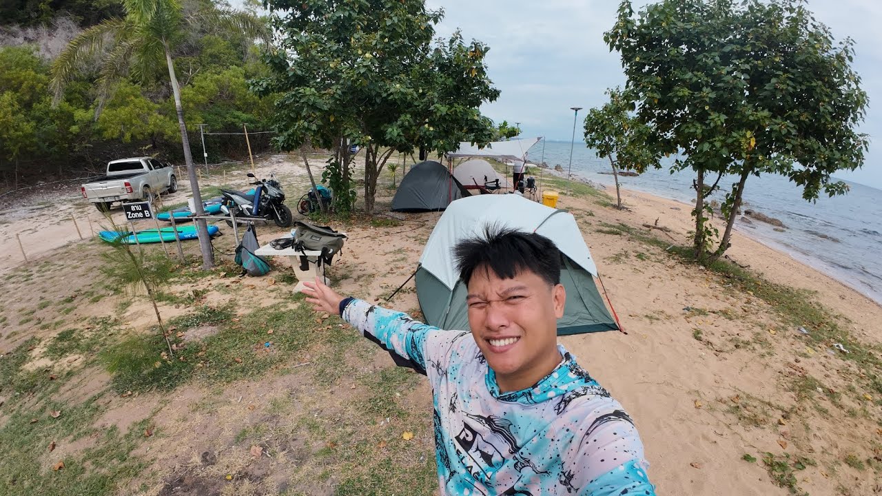 กางเต็นท์  ตกปลา ตกหมึก / Red beach camp Samaesam  ครั้งที่ 2 มาแก้มือ 