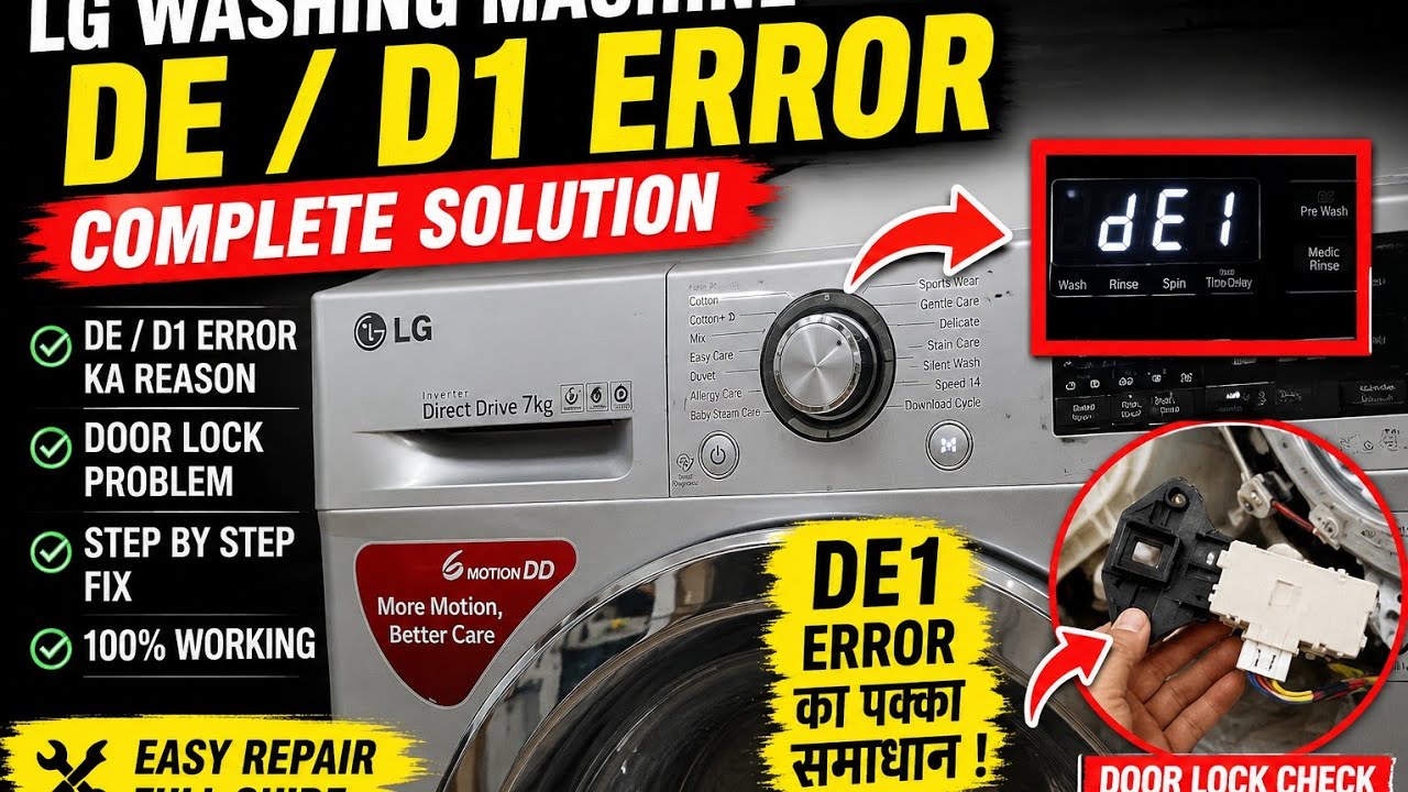 DE2 & DE1 Error In LG Front Load Washer Resolved.