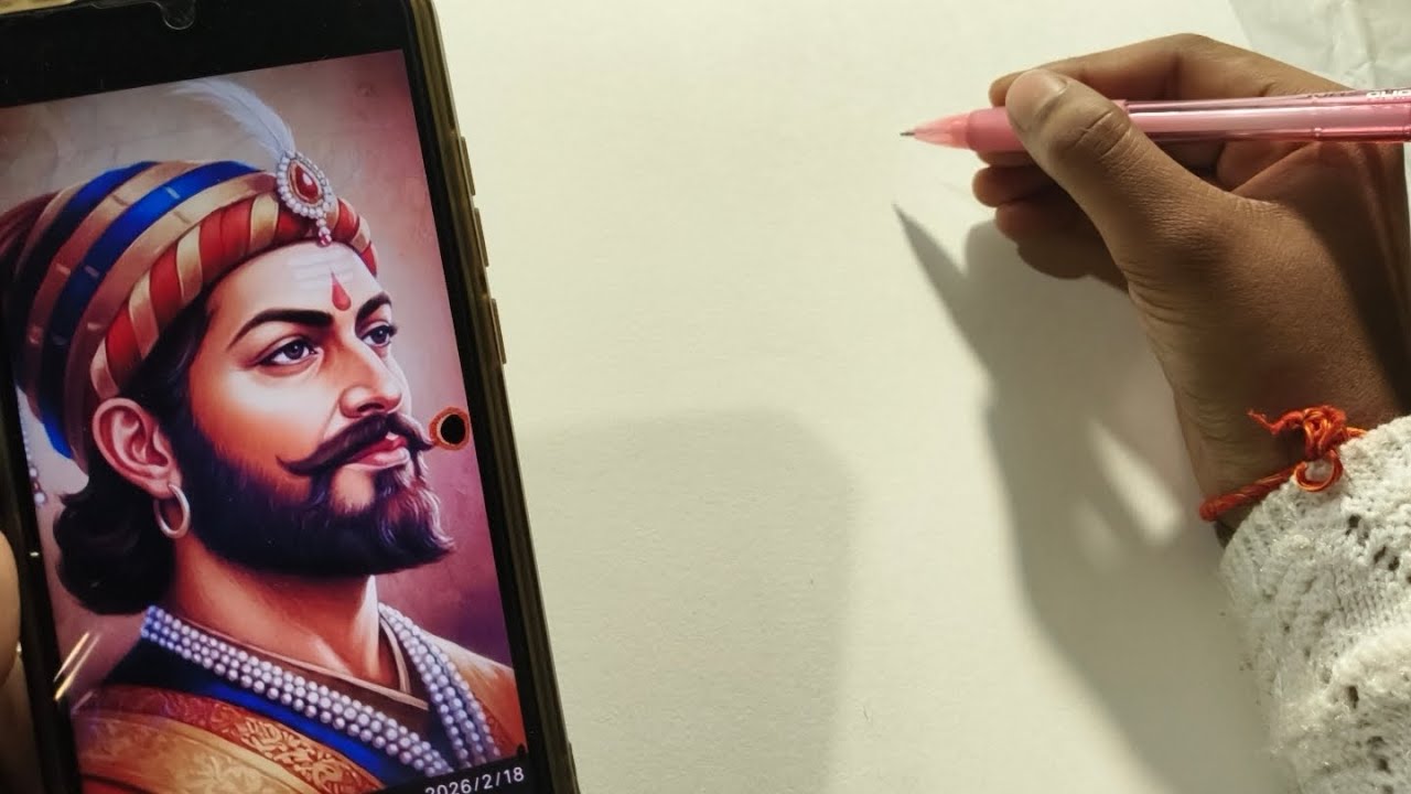 How to draw Chhatrapati Shivaji Maharaj, Outline Tutorial 🚩