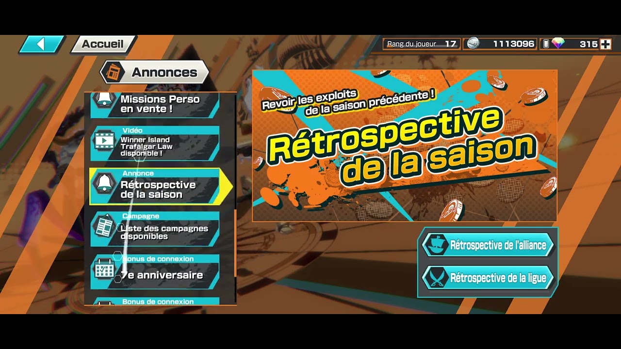Résultats fin de saison