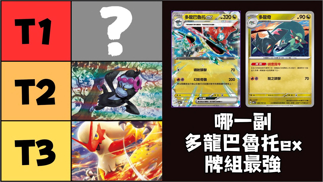 【PTCG對戰研究所 分析7】多龍巴魯托ex牌組T表🌟 哪一副多龍巴魯托ex牌組最強? (寶可夢集換式卡牌 Pokemon Trading Card)