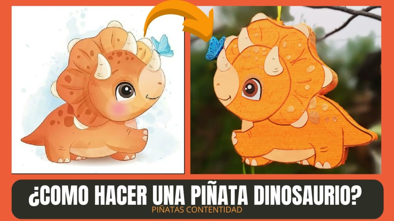 🦖Como HACER una PIÑATA DINOSAURIO🦖| TRICERATOPS Bebe
