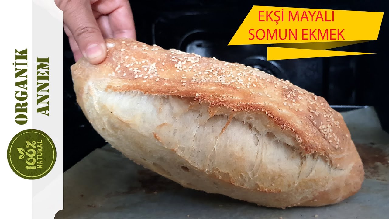 ANKASTRE FIRINDA EKŞİ MAYALI SOMUN EKMEK TARİFİ / İÇİ PUF PUF DIŞI ÇITIR ÇITIR SOMUN EKMEK