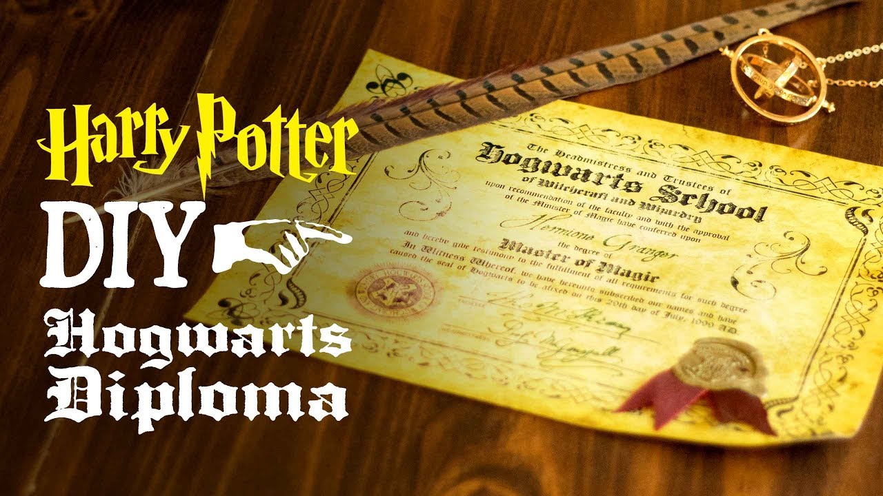 Hogwarts Diploma - Harry Potter DIY