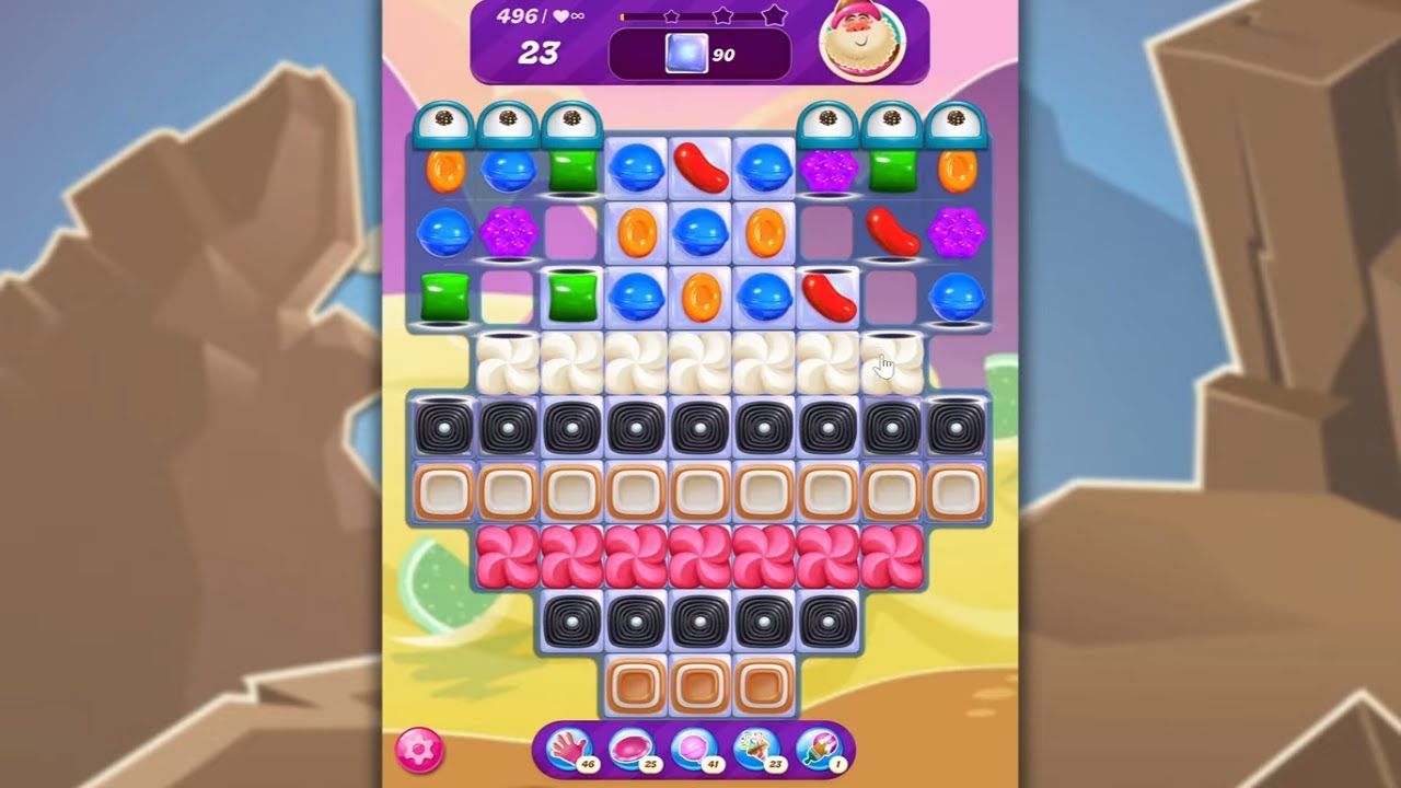 Candy Crush Saga LEVEL 496 NO BOOSTERS (new version)🐟☑️