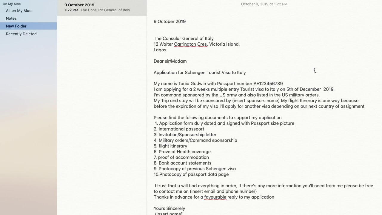 HOW TO WRITE A SIMPLE COVER LETTER FOR VISA APPLICATION - Schengen