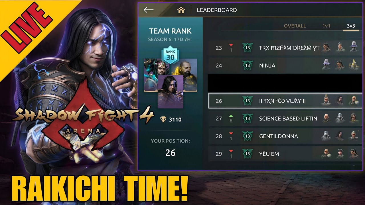 Raikichi Time in Shadow Fight 4 Arena LIVE⚡⚡