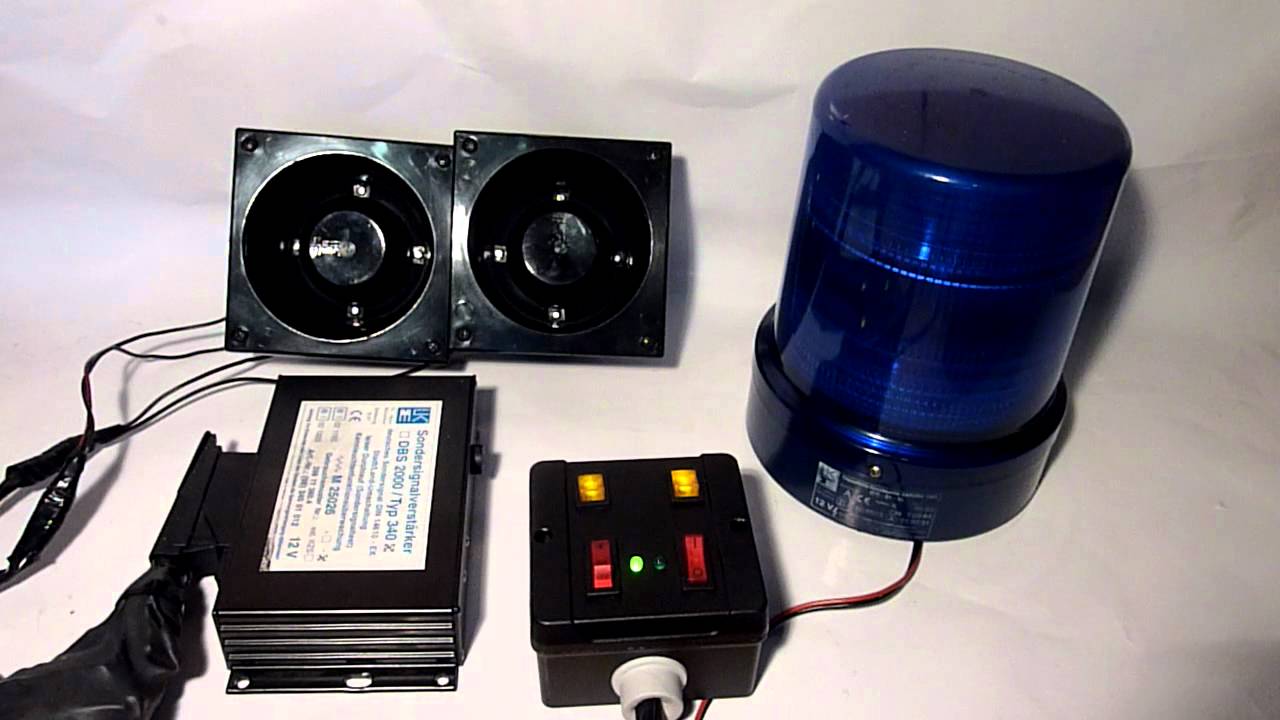 Sondersignalanlage H&auml;nsch Typ 340 DIN-Ton mit Doppelblitz-Kennleuchte H&auml;nsch Saturn German Siren