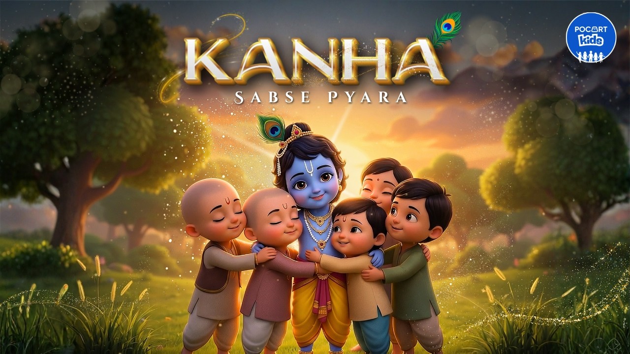 Kanha Sabse Pyara 💙 | 3D Animated Krishna Bhajan | Madan Gopal Song for Kids | Pocart Kids