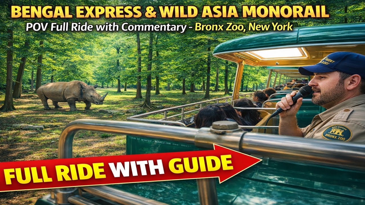 Bengal Express & Wild Asia Monorail Full Ride | Bronx Zoo, New York | With Commentary