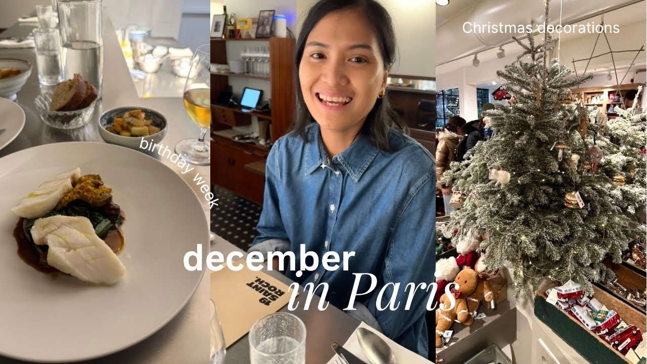 paris vlog | celebrating my birthday, decorating our Christmas tree, coffee and flea market