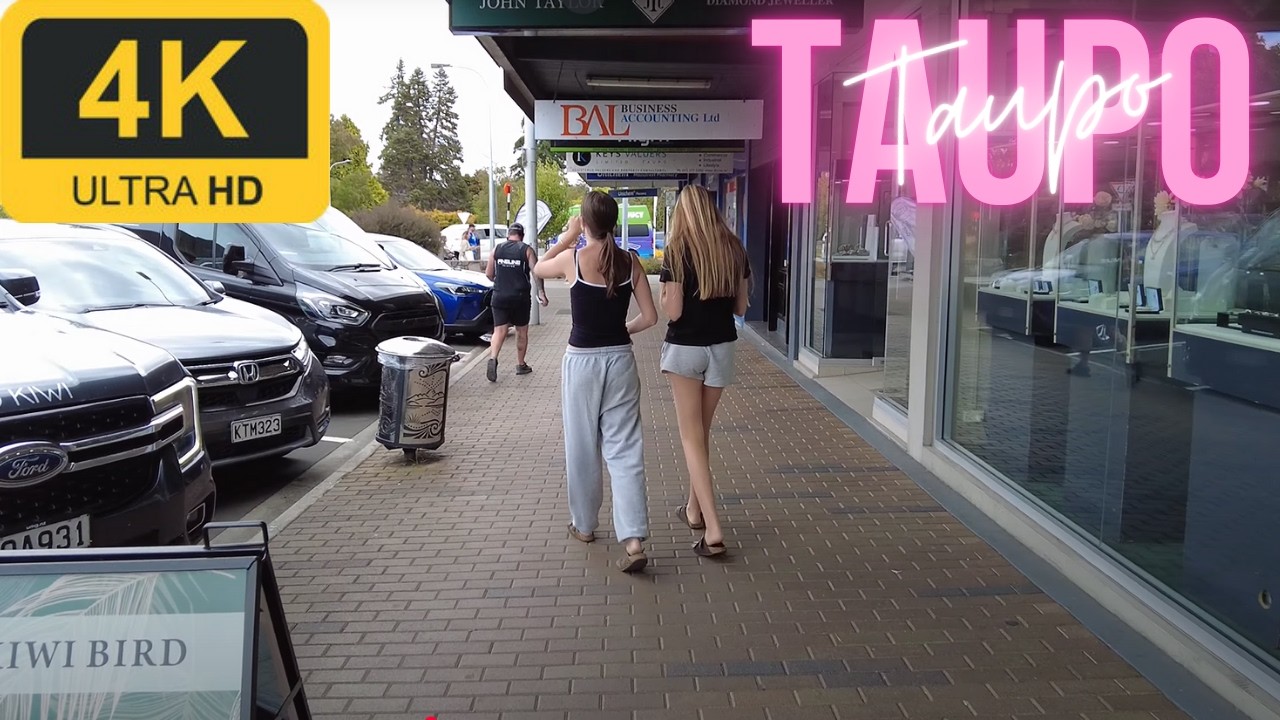 Walk in Taupo | Ruapehu Street to Lakefront | New Zealand | 4K